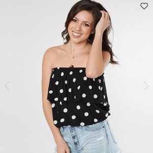LAST CALL Billabong Sunny Dazer Ruffle Tube Top